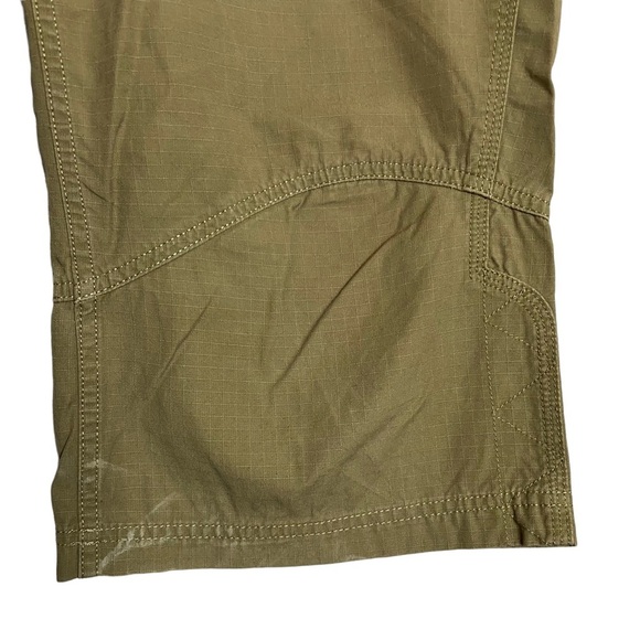 MEC Olive Cropped Organic Cotton Pants Ripstop Woven Pockets Drawstring Large L - Picture 8 of 16